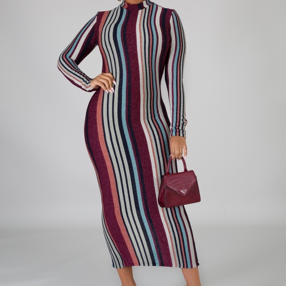 Dresses & Skirts - Striped Midi Dress Dresses & Skirts - Striped Midi Dress